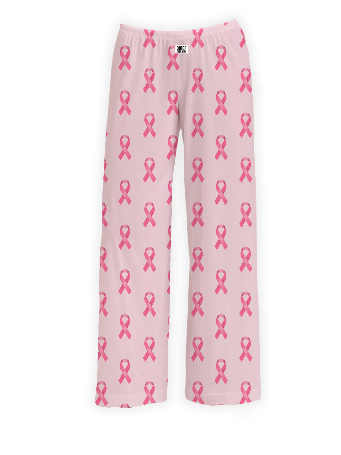BRIEF INSANITY Pink Ribbon Breast Cancer Awareness Pajama Pants