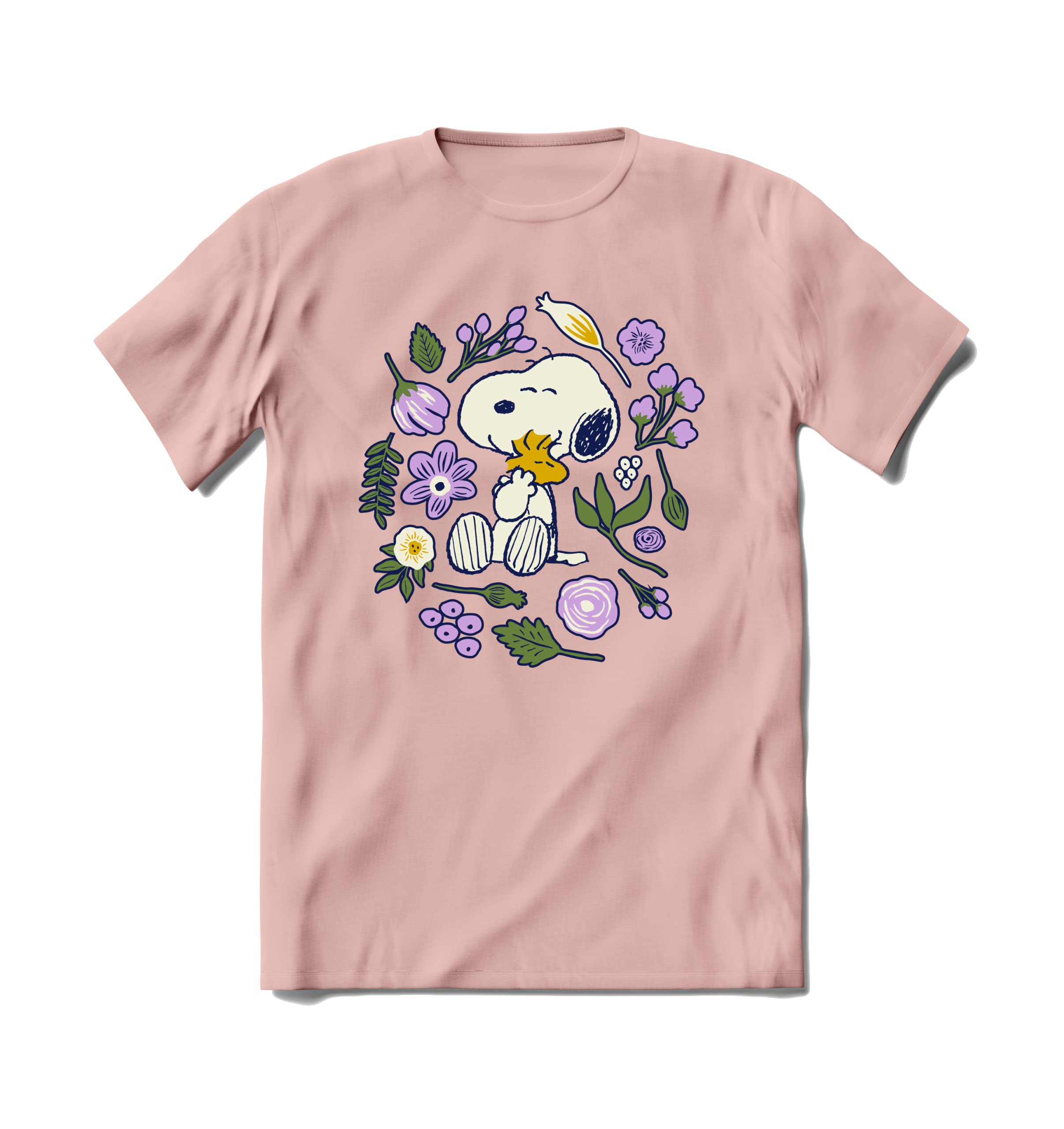 BRIEF INSANITY Peanuts Snoopy Floral Love Unisex Short Sleeve T-Shirt