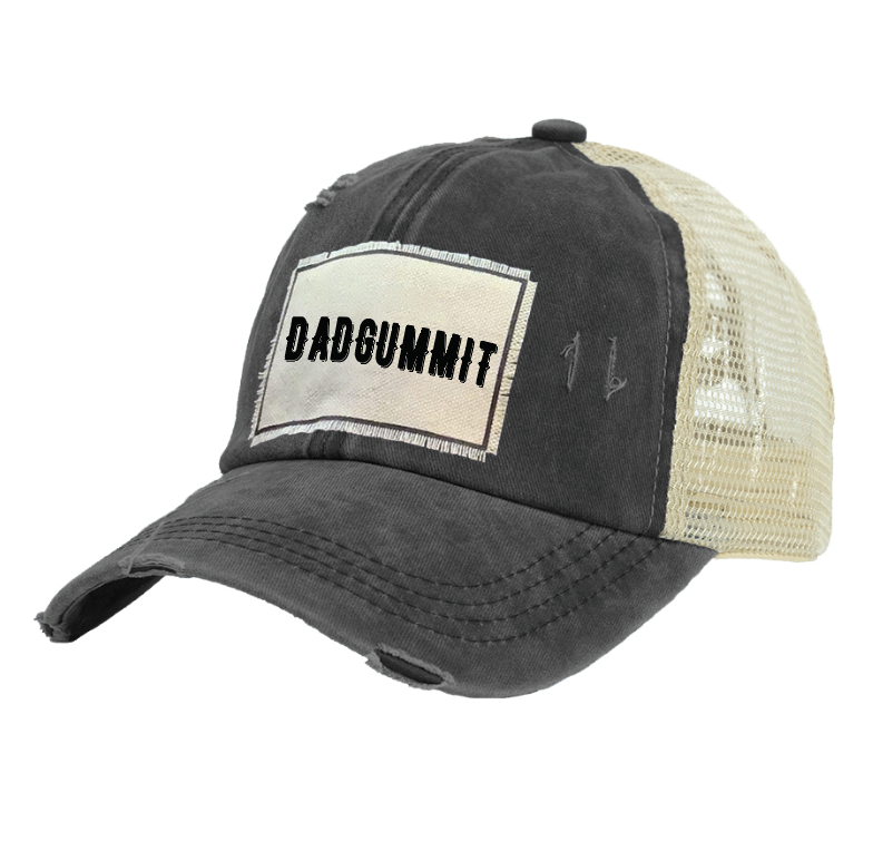 BRIEF INSANITY Dadgummit - Vintage Distressed Trucker Adult Hat