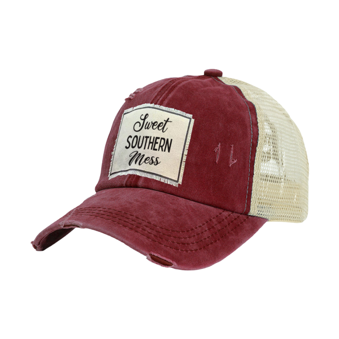 BRIEF INSANITY Sweet Southern Mess - Vintage Distressed Trucker Adult Hat