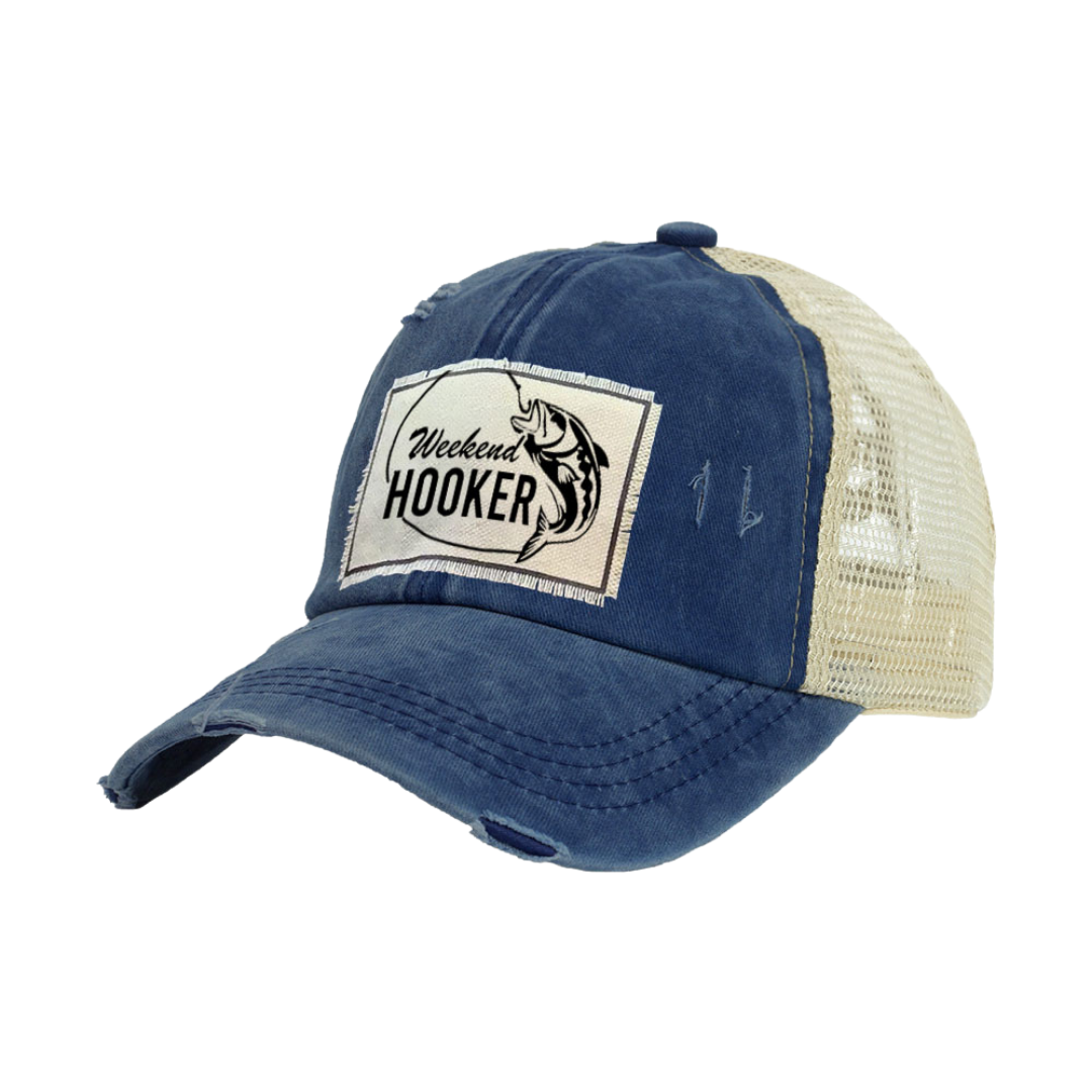 BRIEF INSANITY Weekend Hooker - Vintage Distressed Trucker Adult Hat