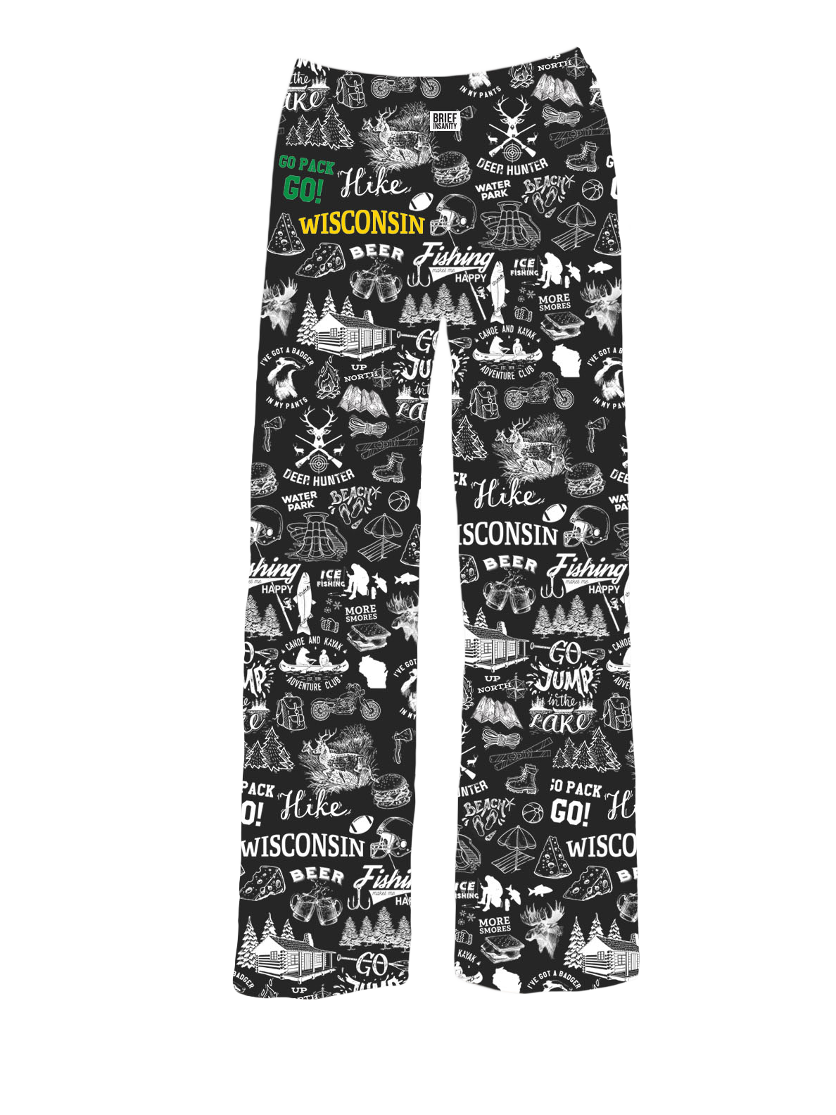 BRIEF INSANITY Wisconsin Chalkboard Pajama Pants