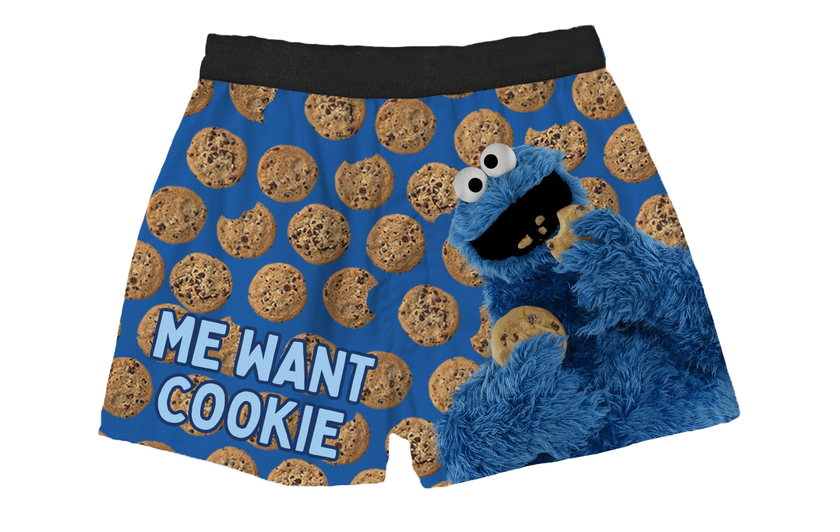 BRIEF INSANITY Sesame Street Cookie Monster Boxer Shorts