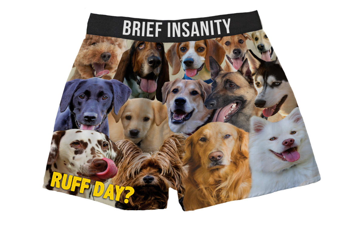 BRIEF INSANITY Ruff Day? Dog Boxer Shorts
