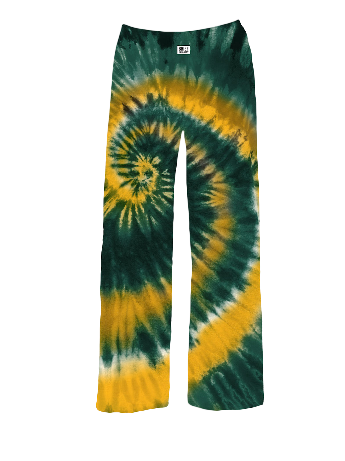 BRIEF INSANITY Green and Gold State Tie-Dye Pajama Pants