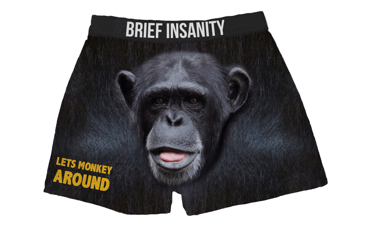 BRIEF INSANITY Let's Monkey Around Boxer Shorts