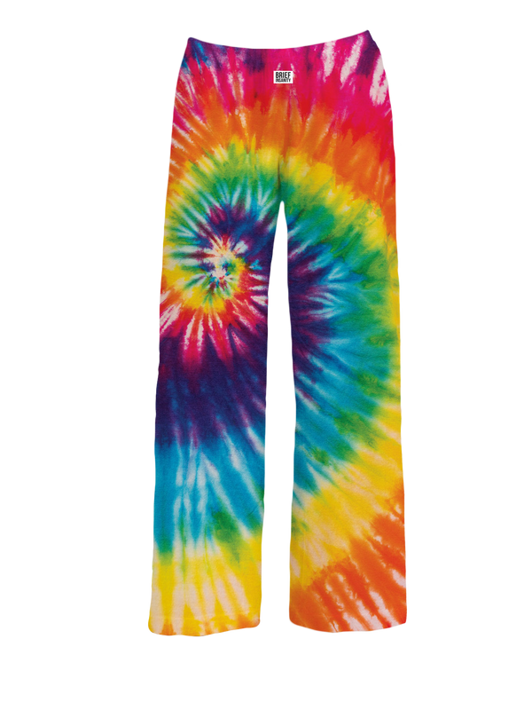 BRIEF INSANITY Rainbow Tie-Dye Pajama Lounge Pants