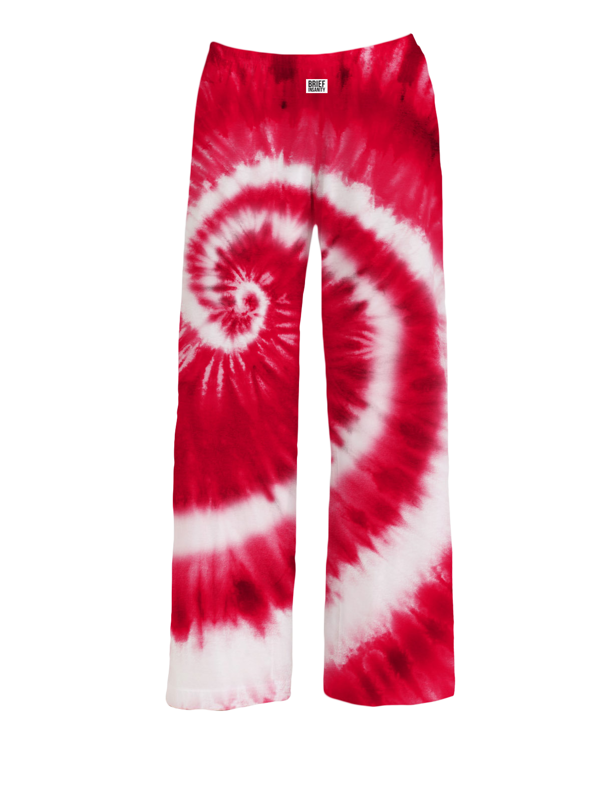 BRIEF INSANITY Red and White State Tie-Dye Pajama Pants
