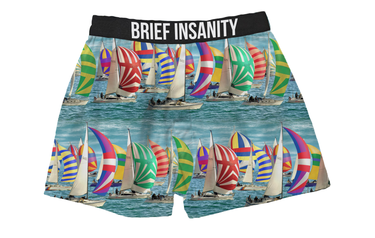 BRIEF INSANITY Sailboat Boxer Shorts