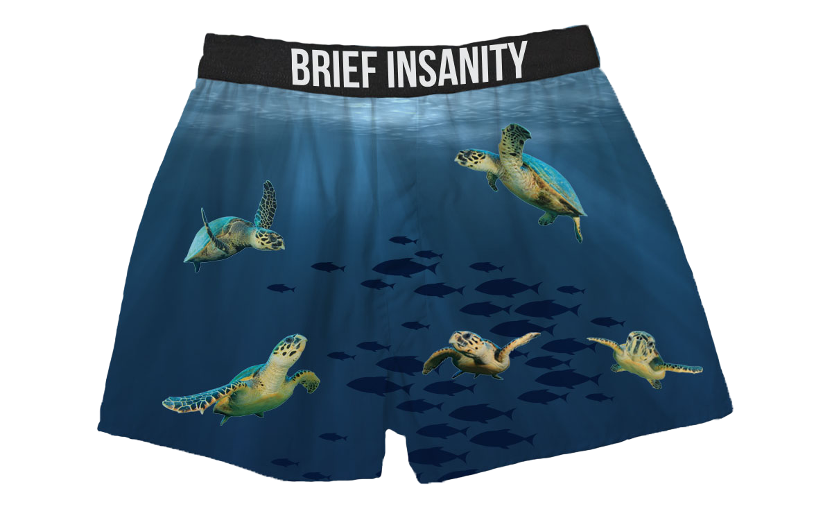 BRIEF INSANITY Sea Turtle Boxer Shorts