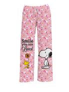 BRIEF INSANITY Snoopy Smile You Are Loved Pajama Pants