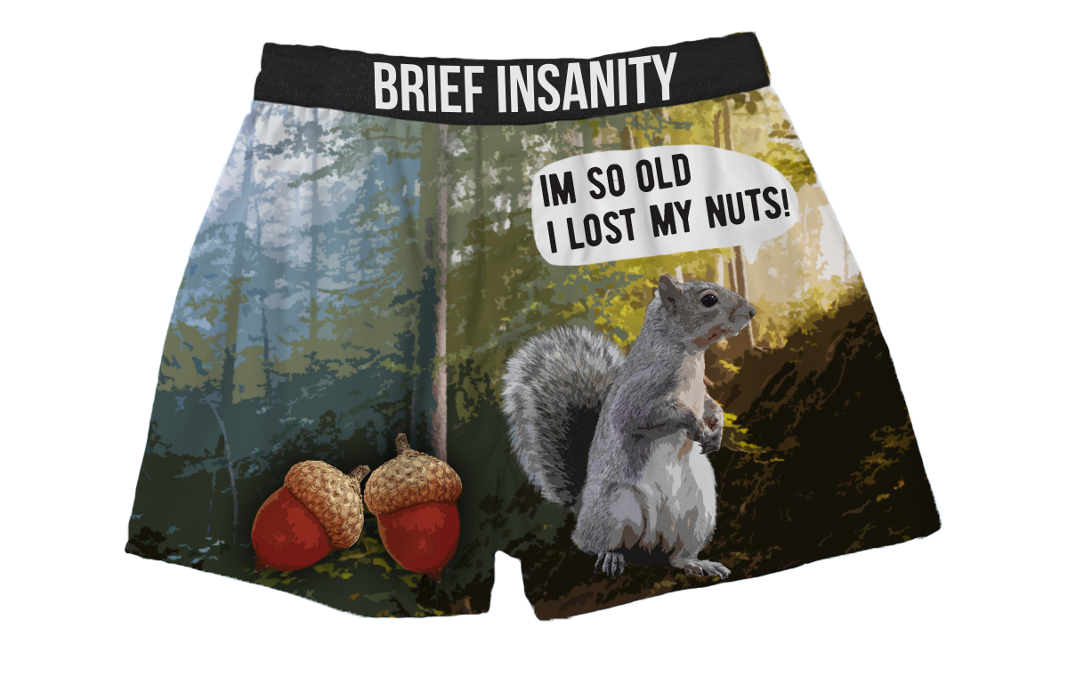 BRIEF INSANITY I'm So Old I Lost My Nuts Boxer Shorts