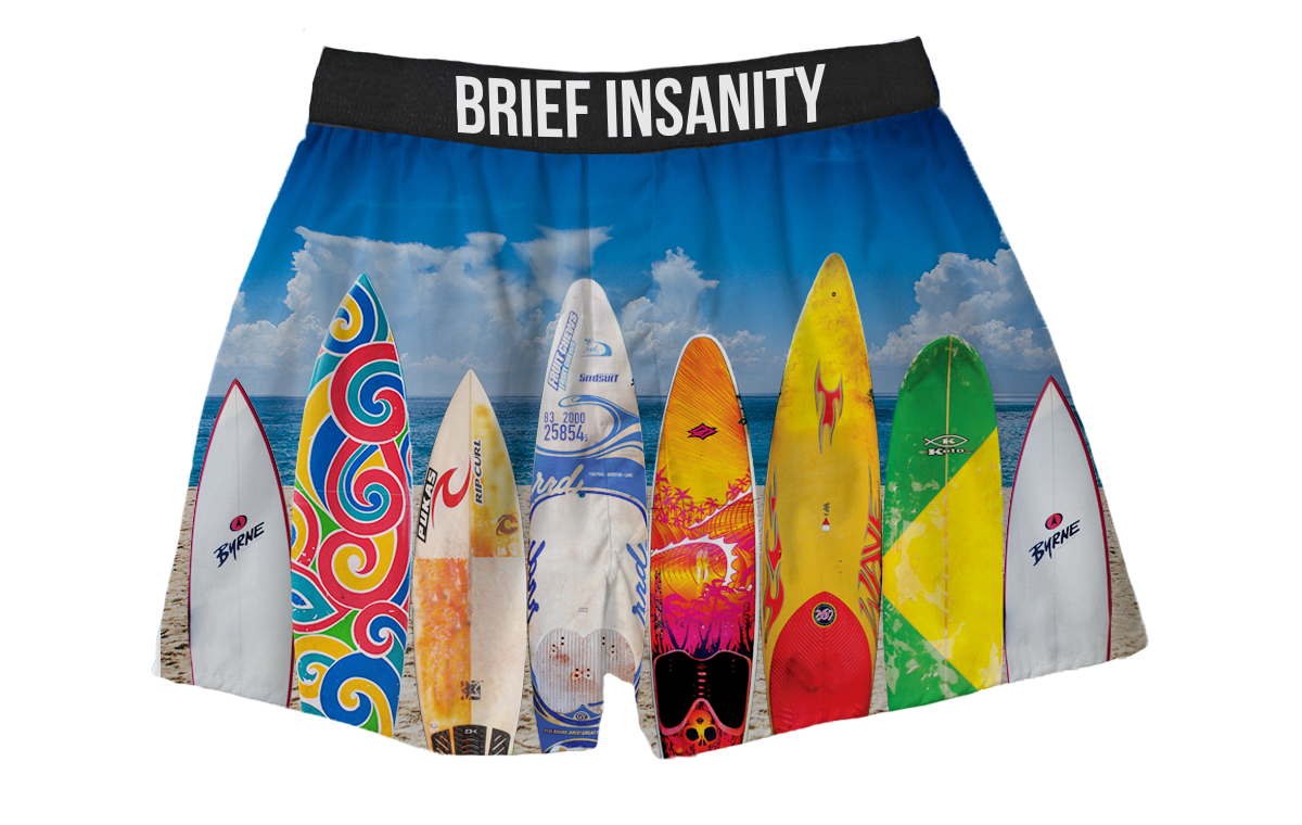 BRIEF INSANITY Surfboard Boxer Shorts