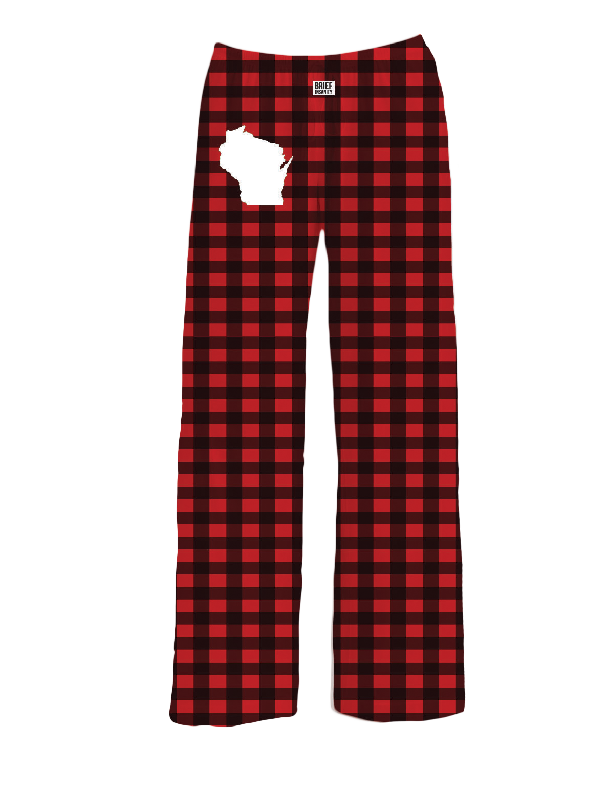 BRIEF INSANITY Wisconsin Red Buffalo Plaid Pajama Pants