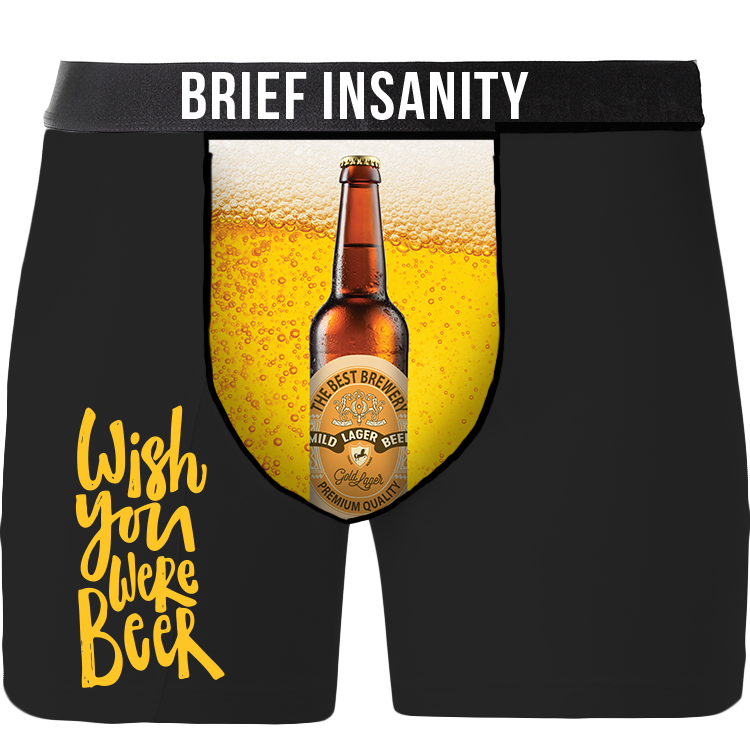 BRIEF INSANITY Wish You Were Beer Underwear