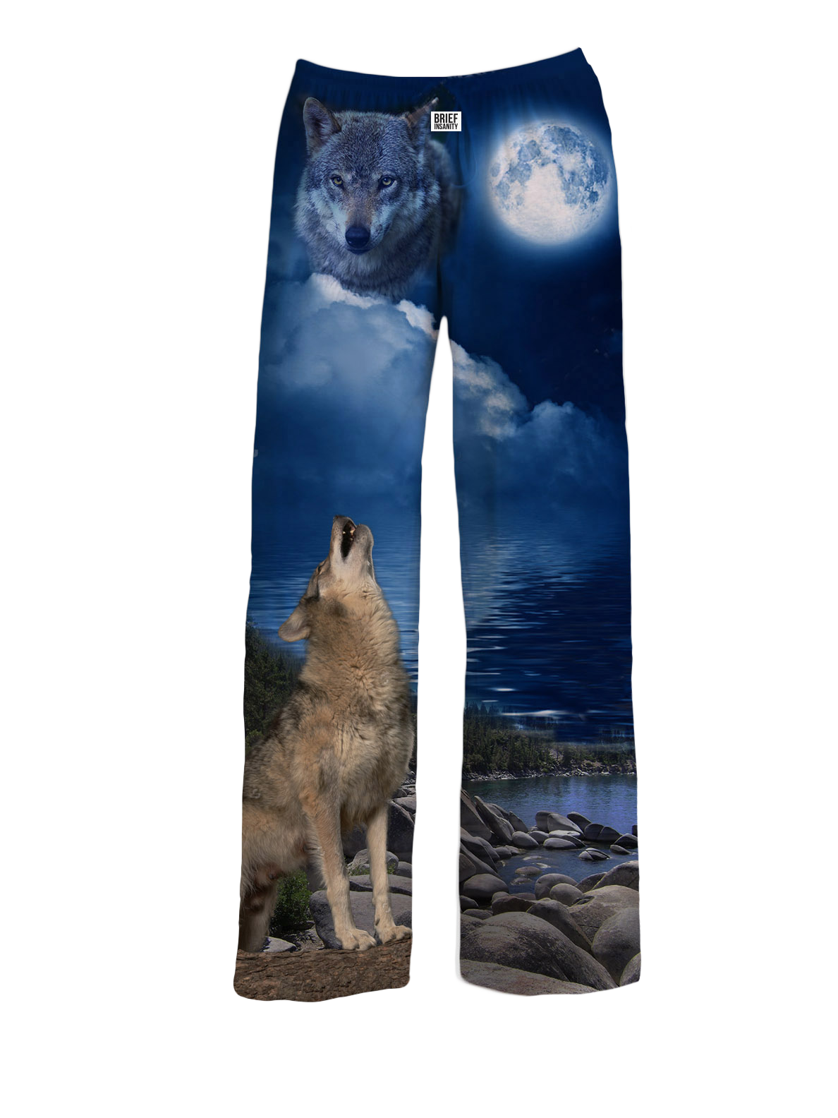 BRIEF INSANITY Howling Wolf Pajama Lounge Pants