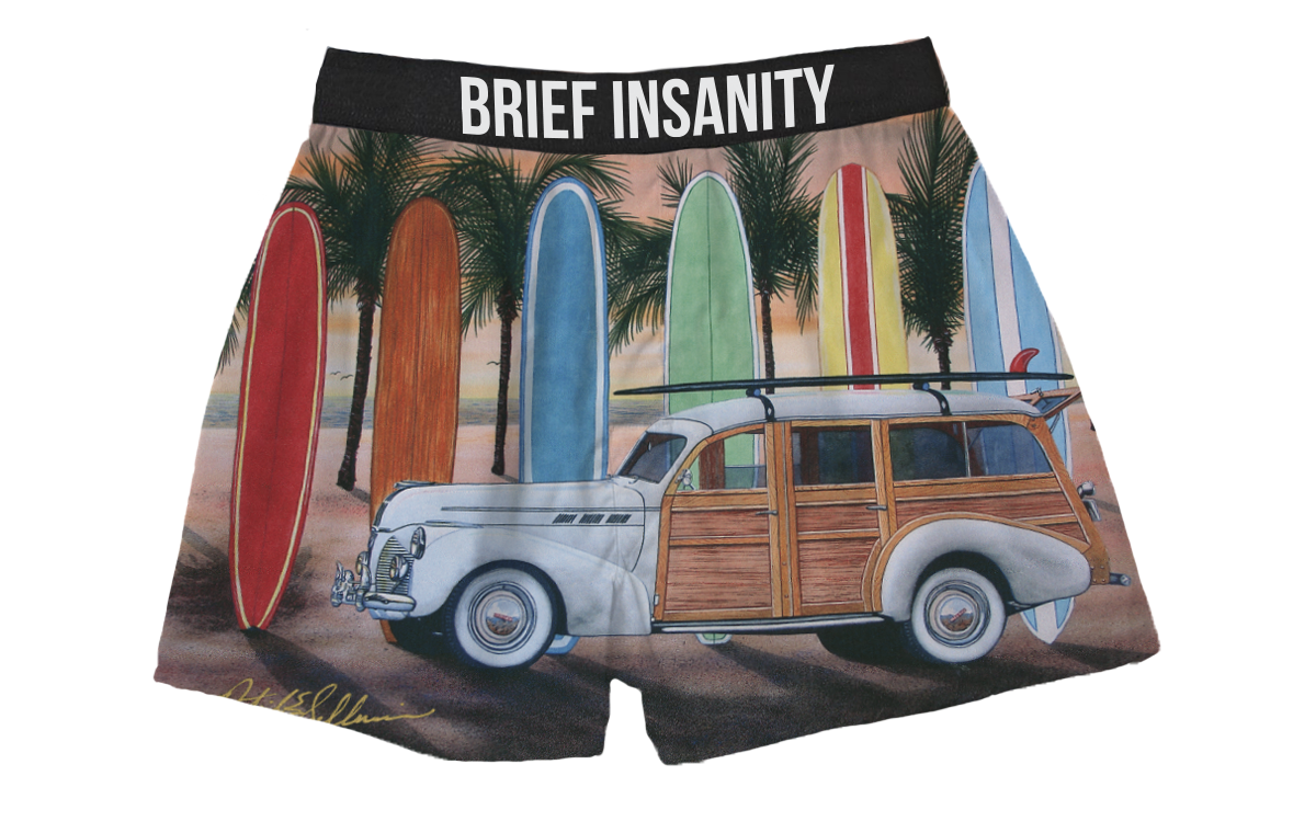 BRIEF INSANITY Woody Surf Boxer Shorts
